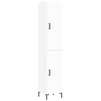 Visoka omara - Komoda - Predalnik bela 34,5x34x180 cm inženirski les