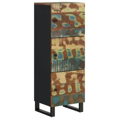 Visoka omara - Komoda - Predalnik s 3 vrati 40x33x110 cm predelan les in železo