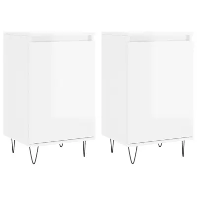 Komoda - Predalnik 2 kosa visok sijaj bela 40x35x70 cm inženirski les