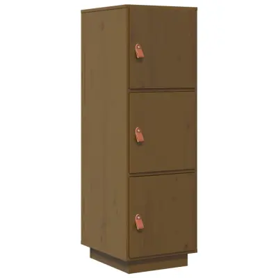 Visoka omara - Komoda - Predalnik medeno rjava 34x40x108,5 cm trdna borovina