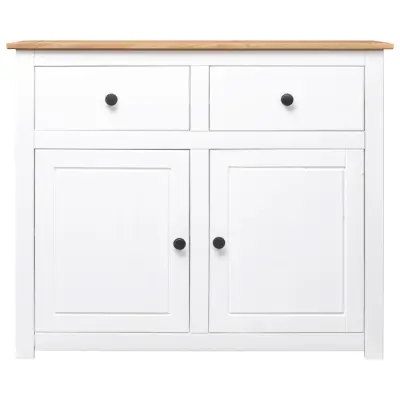 Komoda - Predalnik bela 93x40x80 cm trdna borovina Panama Range