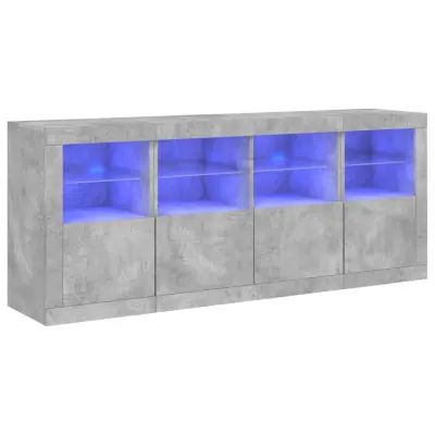 Komoda - Predalnik z LED lučkami betonsko siva 163x37x67 cm