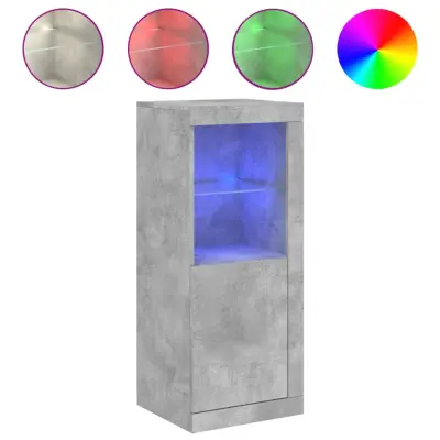 Komoda - Predalnik z LED lučkami betonsko siva 41x37x100 cm