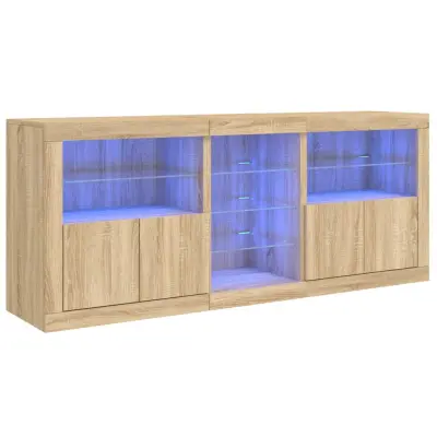 Komoda - Predalnik z LED lučkami sonoma hrast 162x37x67 cm