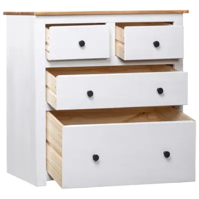 Komoda - Predalnik bela 80x40x83 cm borovina Panama Range