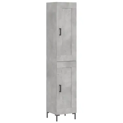Visoka omara - Komoda - Predalnik betonsko siva 34,5x34x180 cm inženirski les