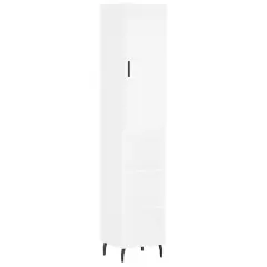 Visoka omara - Komoda - Predalnik bela 34,5x34x180 cm inženirski les