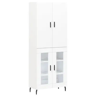 Visoka omara - Komoda - Predalnik bela 69,5x34x180 cm inženirski les