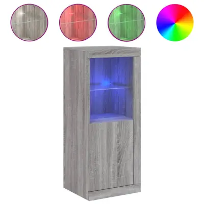 Komoda - Predalnik z LED lučkami siva sonoma 41x37x100 cm