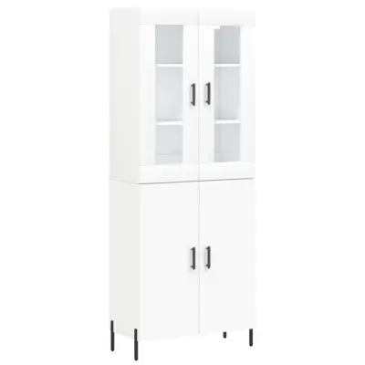 Visoka omara - Komoda - Predalnik bela 69,5x34x180 cm inženirski les