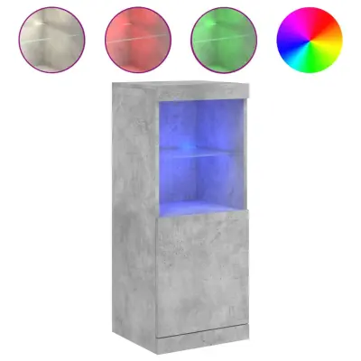 Komoda - Predalnik z LED lučkami betonsko siva 41x37x100 cm