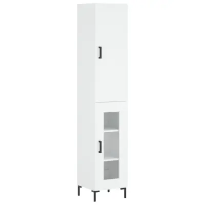 Visoka omara - Komoda - Predalnik bela 34,5x34x180 cm inženirski les