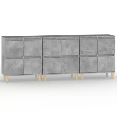 Komoda - Predalnik 3 kosa betonsko siva 60x35x70 cm inženirski les