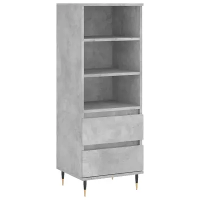 Visoka omara - Komoda - Predalnik betonsko siva 40x36x110 cm inženirski les