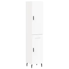 Visoka omara - Komoda - Predalnik bela 34,5x34x180 cm inženirski les
