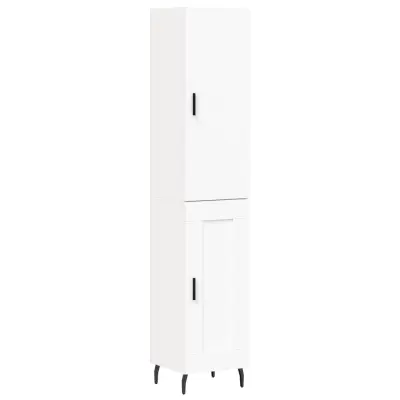 Visoka omara - Komoda - Predalnik bela 34,5x34x180 cm inženirski les
