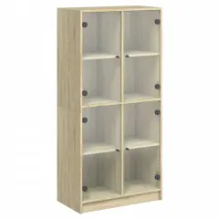 Visoka omara - Komoda - Predalnik z vrati sonoma hrast 68x37x142 cm inženirski les