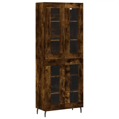 Visoka Komoda - Predalnik dimljen hrast 69,5x34x180 cm inženirski les