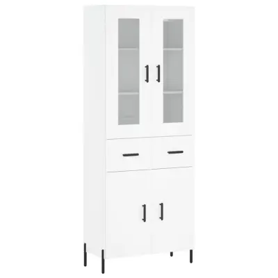 Visoka omara - Komoda - Predalnik bela 69,5x34x180 cm inženirski les