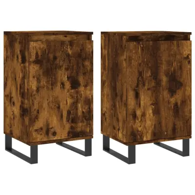 Komoda - Predalnik 2 kosa dimljeni hrast 40x35x70 cm inženirski les