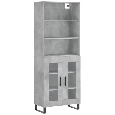 Visoka Komoda - Predalnik betonsko siva 69,5x34x180 cm inženirski les