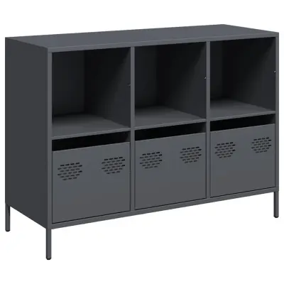 Komoda - Predalnik antracitna 101,5x39x73,5 cm hladno valjano jeklo