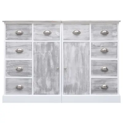 Komoda - Predalnik z 10 predali siva 113x30x79 cm les