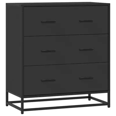 Komoda - Predalnik črna 68x35x76 cm inženirski les in kovina