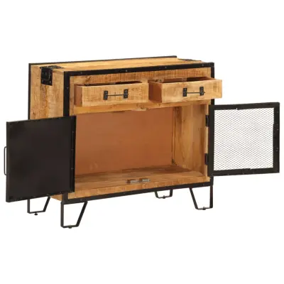 Komoda - Predalnik 80x31x66 cm trden robusten mangov les in kovina