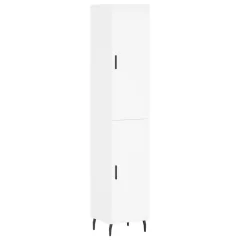 Visoka omara - Komoda - Predalnik bela 34,5x34x180 cm inženirski les