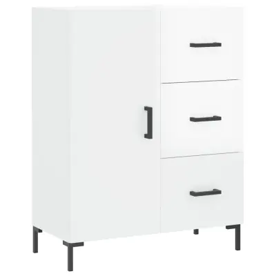 Komoda - Predalnik visok sijaj bela 69,5x34x90 cm inženirski les