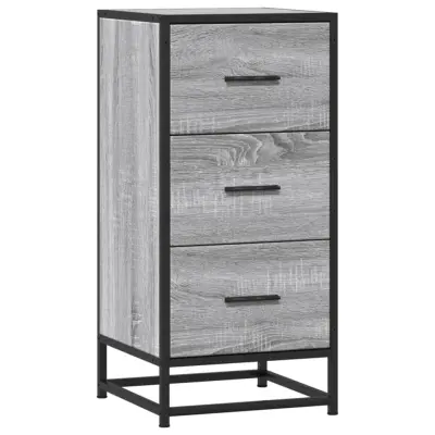 Komoda - Predalnik siva sonoma 35,5x35x76 cm inženirski les in kovina