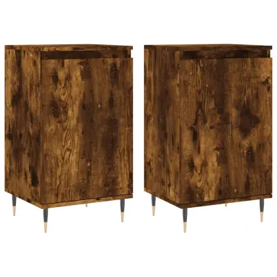Komoda - Predalnik 2 kosa dimljeni hrast 40x35x70 cm inženirski les