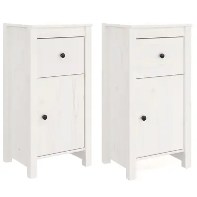 Komoda - Predalnik 2 kosa bela 40x35x80 cm trdna borovina