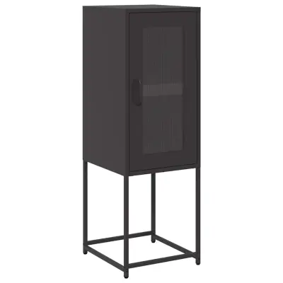 Komoda - Predalnik črna 36x39x107 cm hladno valjano jeklo