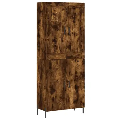 Visoka Komoda - Predalnik dimljen hrast 69,5x34x180 cm inženirski les