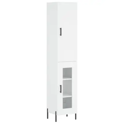 Visoka omara - Komoda - Predalnik bela 34,5x34x180 cm inženirski les