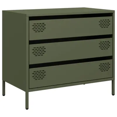 Komoda - Predalnik olivno zelena 68x39x58,5 cm hladno valjano jeklo