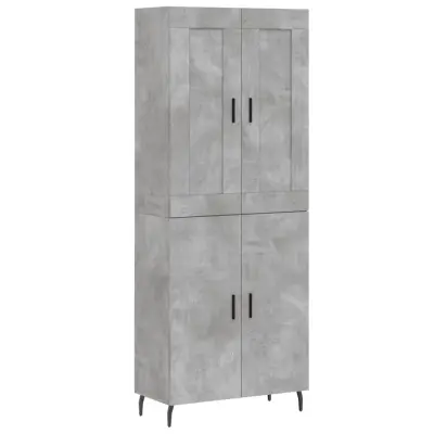 Visoka Komoda - Predalnik betonsko siva 69,5x34x180 cm inženirski les
