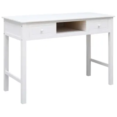 Pisalna miza - Računalniška miza bela 108x45x76 cm trden les pavlovnije