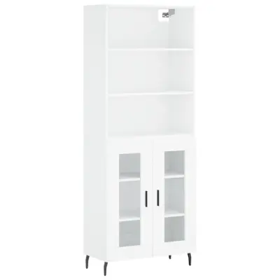 Visoka omara - Komoda - Predalnik bela 69,5x34x180 cm inženirski les