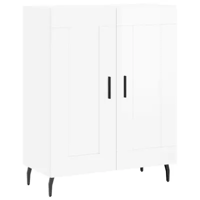 Komoda - Predalnik visok sijaj bela 69,5x34x90 cm inženirski les