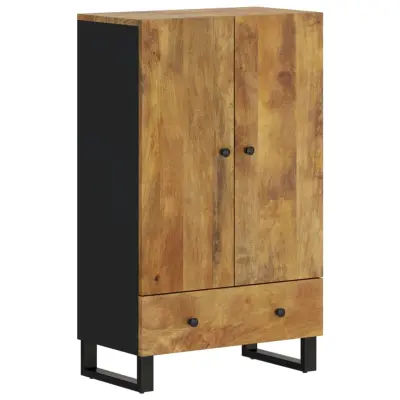 Visoka omara - Komoda - Predalnik s predalom 60x33x100 cm trden mangov les in železo