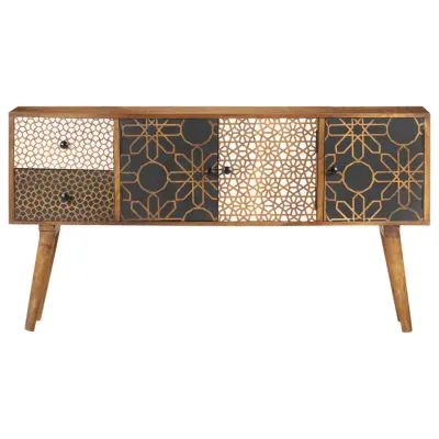 Komoda - Predalnik s potiskanim vzorcem 130x30x70 cm trden mangov les