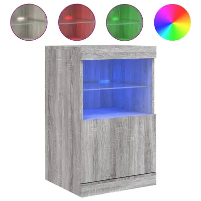Komoda - Predalnik z LED lučkami siva sonoma 41x37x67 cm