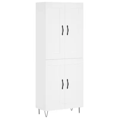 Visoka omara - Komoda - Predalnik bela 69,5x34x180 cm inženirski les