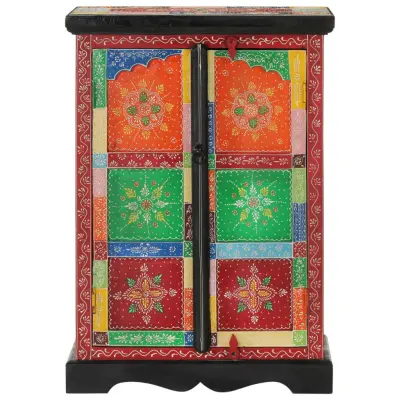 Ročno barvana Komoda - Predalnik z vrati 53x30x75 cm trden mangov les