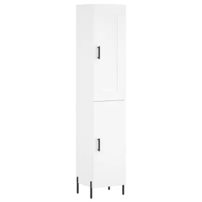 Visoka omara - Komoda - Predalnik bela 34,5x34x180 cm inženirski les