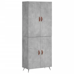 Visoka Komoda - Predalnik betonsko siva 69,5x34x180 cm inženirski les