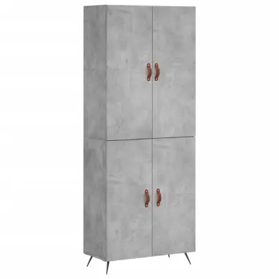 Visoka Komoda - Predalnik betonsko siva 69,5x34x180 cm inženirski les